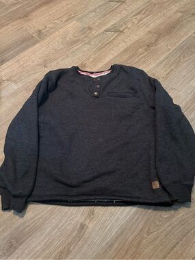 Coleman Dark Charcoal Henley Sweatshirt